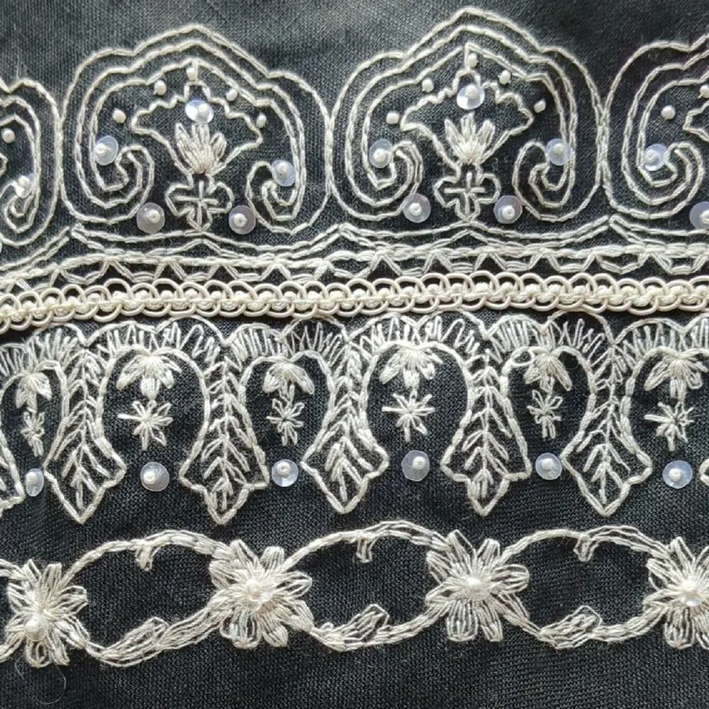 Rafaella NewElegant Black Skirt with Intricate White‎ Detailing 12P